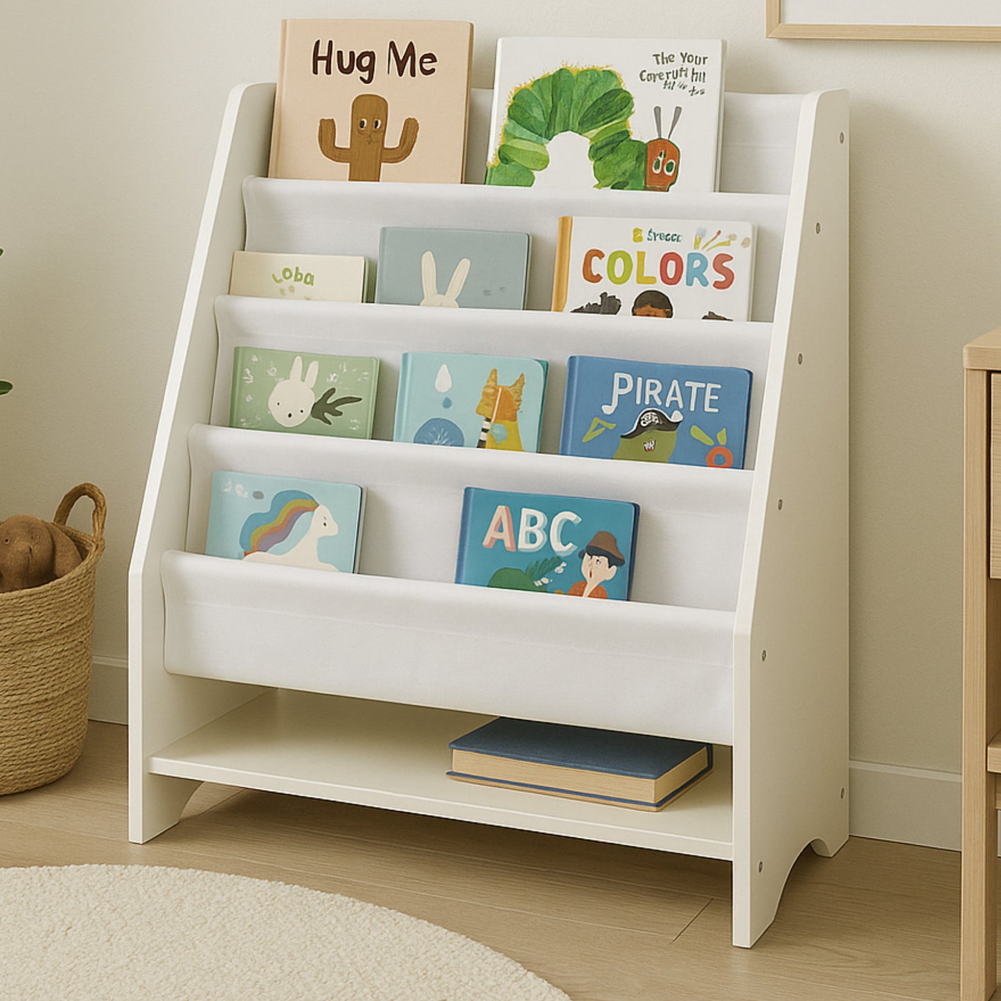 Four Tier Kids Book Shelf (Book Bundle Included)